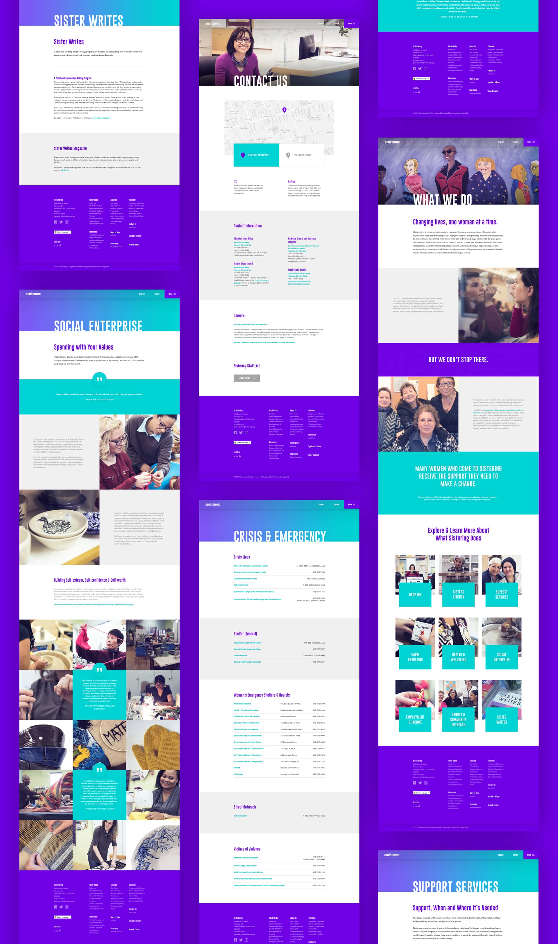 multiple website layouts on purple background
